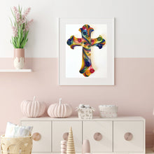 Load image into Gallery viewer, Paper Quilling Cross 30x40cm(canvas) full round drill diamond painting
