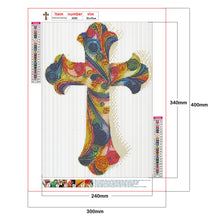 Load image into Gallery viewer, Paper Quilling Cross 30x40cm(canvas) full round drill diamond painting
