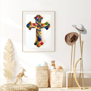 Paper Quilling Cross 30x40cm(canvas) full round drill diamond painting