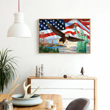 Load image into Gallery viewer, Statue Of Liberty &amp; American Eagle 45x35cm(canvas) full round drill diamond painting
