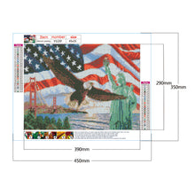 Load image into Gallery viewer, Statue Of Liberty &amp; American Eagle 45x35cm(canvas) full round drill diamond painting
