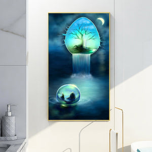 Waterfall In Cave 30x60cm(canvas) full round drill diamond painting