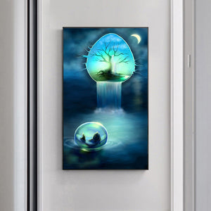 Waterfall In Cave 30x60cm(canvas) full round drill diamond painting