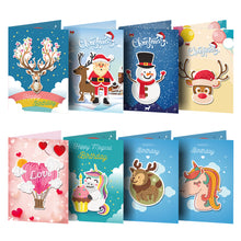 Load image into Gallery viewer, 8pcs/Set DIY Special Shaped Drill Diamond Painting Christmas Birthday Cards
