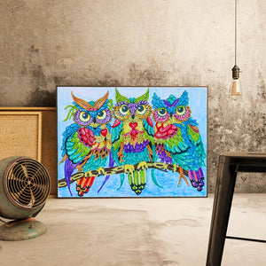 Owl 40x30cm(canvas) full crystal drill diamond painting