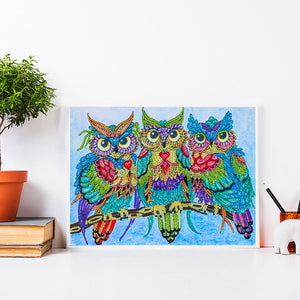 Owl 40x30cm(canvas) full crystal drill diamond painting