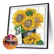 Load image into Gallery viewer, Sunflower 30x30cm(canvas) partial special shaped drill diamond painting
