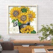 Load image into Gallery viewer, Sunflower 30x30cm(canvas) partial special shaped drill diamond painting
