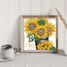 Load image into Gallery viewer, Sunflower 30x30cm(canvas) partial special shaped drill diamond painting
