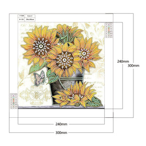 Sunflower 30x30cm(canvas) partial special shaped drill diamond painting