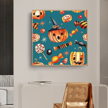 Load image into Gallery viewer, Halloween Pumpkin Candy 30x30cm(canvas) full round drill diamond painting
