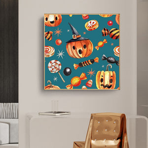 Halloween Pumpkin Candy 30x30cm(canvas) full round drill diamond painting