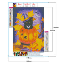 Load image into Gallery viewer, Happy Pumpkin Cat 30x40cm(canvas) full round drill diamond painting
