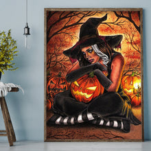 Load image into Gallery viewer, Pumpkin Witch 30x40cm(canvas) full round drill diamond painting
