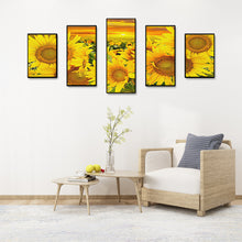 Load image into Gallery viewer, 5 Panel Sunflower 95x45cm(canvas) full square drill diamond painting
