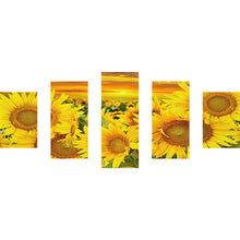 Load image into Gallery viewer, 5 Panel Sunflower 95x45cm(canvas) full square drill diamond painting
