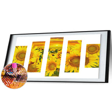 Load image into Gallery viewer, 5 Panel Sunflower 95x45cm(canvas) full square drill diamond painting
