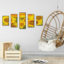 Load image into Gallery viewer, 5 Panel Sunflower 95x45cm(canvas) full square drill diamond painting
