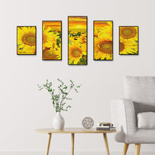 Load image into Gallery viewer, 5 Panel Sunflower 95x45cm(canvas) full square drill diamond painting
