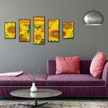 Load image into Gallery viewer, 5 Panel Sunflower 95x45cm(canvas) full square drill diamond painting
