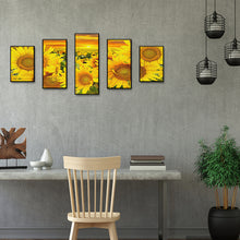 Load image into Gallery viewer, 5 Panel Sunflower 95x45cm(canvas) full square drill diamond painting
