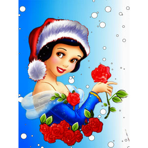 Christmas Snow White 30x40cm(canvas) full round drill diamond painting