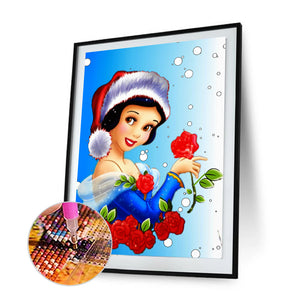 Christmas Snow White 30x40cm(canvas) full round drill diamond painting