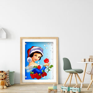 Christmas Snow White 30x40cm(canvas) full round drill diamond painting