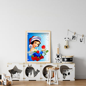 Christmas Snow White 30x40cm(canvas) full round drill diamond painting