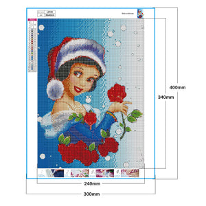 Christmas Snow White 30x40cm(canvas) full round drill diamond painting