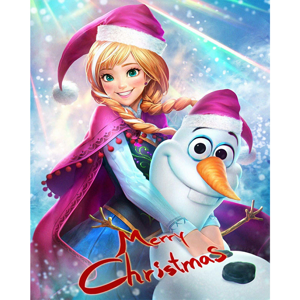 Princess Anna & Olaf 40x50cm(canvas) full round drill diamond painting