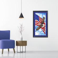 Load image into Gallery viewer, American Flag Eagle 40x75cm(canvas) full round drill diamond painting
