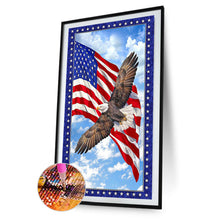 Load image into Gallery viewer, American Flag Eagle 40x75cm(canvas) full round drill diamond painting
