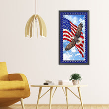 Load image into Gallery viewer, American Flag Eagle 40x75cm(canvas) full round drill diamond painting
