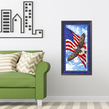 Load image into Gallery viewer, American Flag Eagle 40x75cm(canvas) full round drill diamond painting
