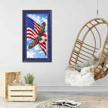 Load image into Gallery viewer, American Flag Eagle 40x75cm(canvas) full round drill diamond painting
