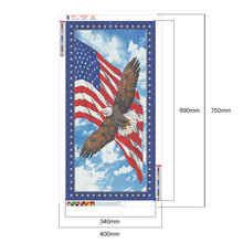 Load image into Gallery viewer, American Flag Eagle 40x75cm(canvas) full round drill diamond painting
