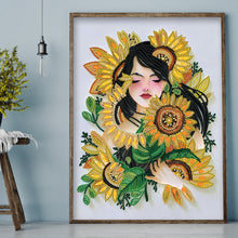 Load image into Gallery viewer, Sunflower Girl 30x40cm(canvas) partial special shaped drill diamond painting
