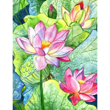 Load image into Gallery viewer, Lotus 30x40cm(canvas) full round drill diamond painting
