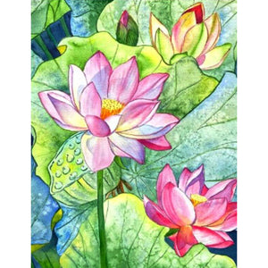 Lotus 30x40cm(canvas) full round drill diamond painting