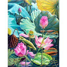 Load image into Gallery viewer, Lotus 30x40cm(canvas) full round drill diamond painting
