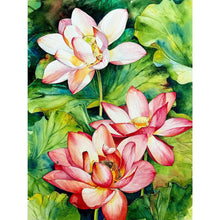 Load image into Gallery viewer, Lotus 30x40cm(canvas) full round drill diamond painting
