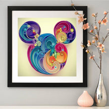 Load image into Gallery viewer, Paper Quilling Mickey Mouse 30x30cm(canvas) partial special shaped drill diamond painting

