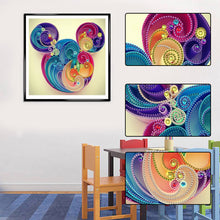 Load image into Gallery viewer, Paper Quilling Mickey Mouse 30x30cm(canvas) partial special shaped drill diamond painting
