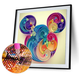 Paper Quilling Mickey Mouse 30x30cm(canvas) partial special shaped drill diamond painting