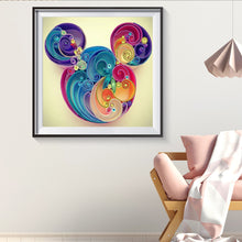 Load image into Gallery viewer, Paper Quilling Mickey Mouse 30x30cm(canvas) partial special shaped drill diamond painting
