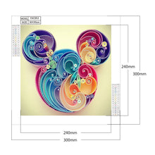 Load image into Gallery viewer, Paper Quilling Mickey Mouse 30x30cm(canvas) partial special shaped drill diamond painting
