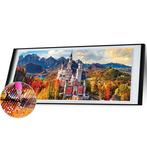 Neuschwanstein Castle 90x30cm(canvas) full round drill diamond painting