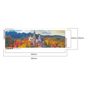 Neuschwanstein Castle 90x30cm(canvas) full round drill diamond painting