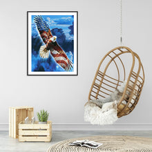 Load image into Gallery viewer, Eagle &amp; Flag 30x40cm(canvas) full round drill diamond painting
